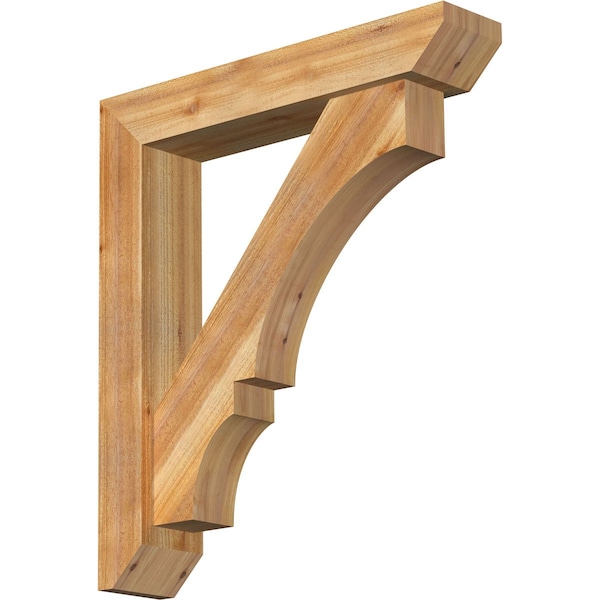 Ekena Millwork Balboa Slat Rough Sawn Bracket w/ Offset Brace, Western Red Cedar, 6"W x 30"D x 34"H BKT0604X30X34BOA06RWR - main